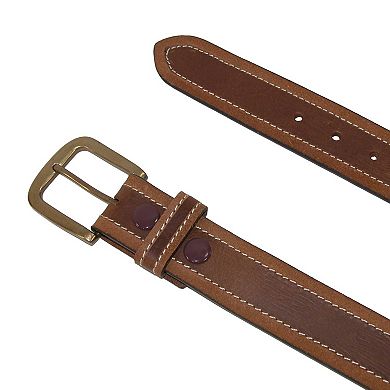 Paul & Taylor Mens Big & Tall Two Tone Bridle Belt With Removable Buckle