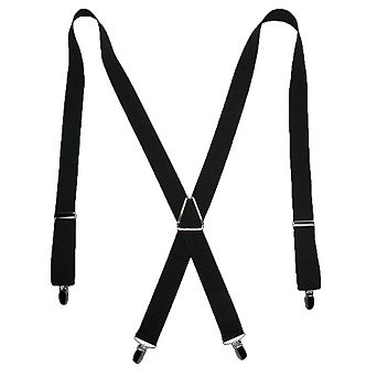 Men's Elastic X-back Suspenders With Silver Hardware