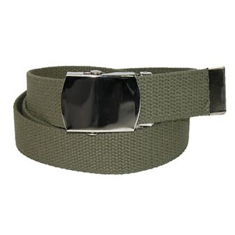 Ctm Big & Tall Cotton Adjustable Belt With Nickel Buckle