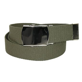 Ctm Big & Tall Cotton Adjustable Belt With Nickel Buckle