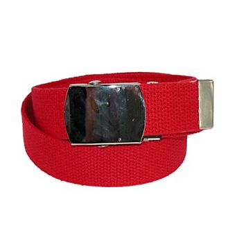 Ctm Big & Tall Cotton Adjustable Belt With Nickel Buckle