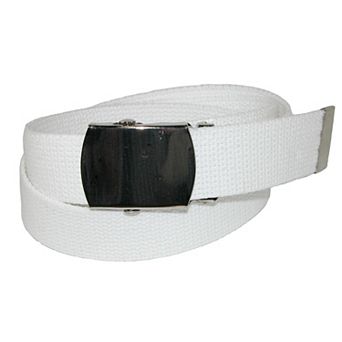 Ctm Big & Tall Cotton Adjustable Belt With Nickel Buckle