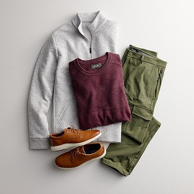 ！fleek Men's FLX Textured Stripe Full-Zip