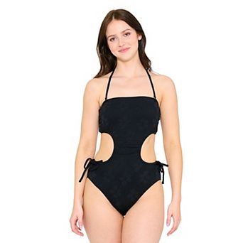 Juniors' Ninety-Nine° Cut-Out Bandeau One-Piece Swimsuit