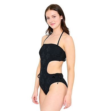 Juniors' Ninety-Nine° Cut-Out Bandeau One-Piece Swimsuit
