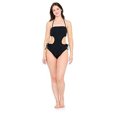 Juniors' Ninety-Nine° Cut-Out Bandeau One-Piece Swimsuit