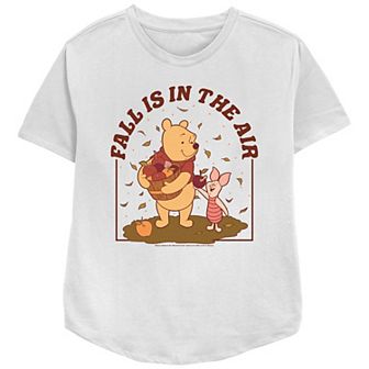 Disney's Winnie The Pooh Juniors' Fall Is In The Air Relaxed Fit Graphic Tee