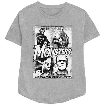 Juniors' Universal Monsters Classic Poster Relaxed Fit Graphic Tee
