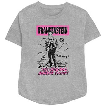 Juniors' Universal Monsters Frankenstein The Original Horror Show Relaxed Fit Graphic Tee