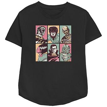 Juniors' Universal Monsters Portraits Relaxed Fit Graphic Tee