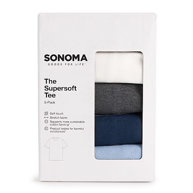 Men's Sonoma Goods For Life® Supersoft 5-Pack Crewneck Tees