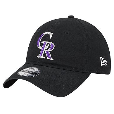 Youth New Era Black Colorado Rockies Team Color 9TWENTY Adjustable Hat