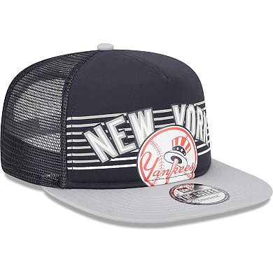 Men's New Era Navy New York Yankees Speed Golfer Trucker Snapback Hat