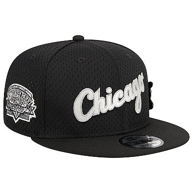 Men's New Era Black Chicago White Sox Post Up Pin 9FIFTY Snapback Hat