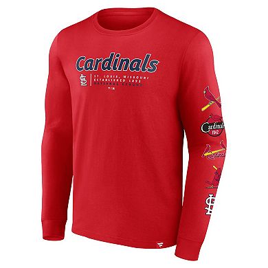 Men's Fanatics Branded Red St. Louis Cardinals Strike the Goal Long Sleeve T-Shirt