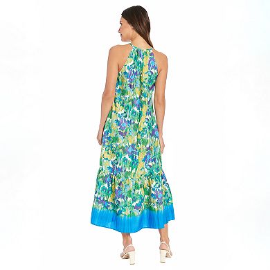 Women's London Times A-Line Halter Maxi Dress