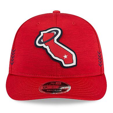 Men's New Era Red Los Angeles Angels 2024 Clubhouse Low Profile 59FIFTY Snapback Hat