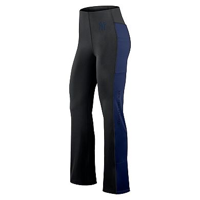 Women's Fanatics Signature Black New York Yankees Studio Fitted Flared Leggings