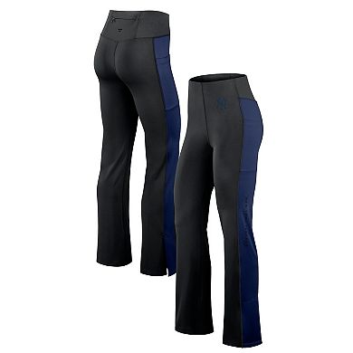 Women's Fanatics Signature Black New York Yankees Studio Fitted Flared Leggings