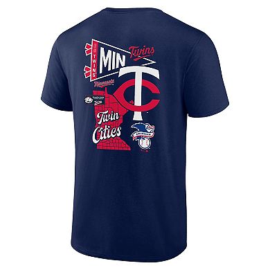 Men's Fanatics Branded Navy Minnesota Twins Split Zone T-Shirt