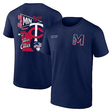 Men's Fanatics Branded Navy Minnesota Twins Split Zone T-Shirt