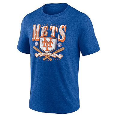 Men's Fanatics Branded Heather Royal New York Mets Home Team Tri-Blend T-Shirt