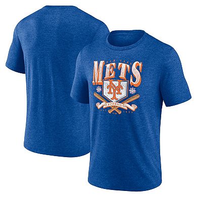 Men's Fanatics Branded Heather Royal New York Mets Home Team Tri-Blend T-Shirt