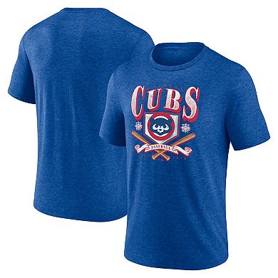 Men's Fanatics Branded Heather Royal Chicago Cubs Home Team Tri-Blend T-Shirt