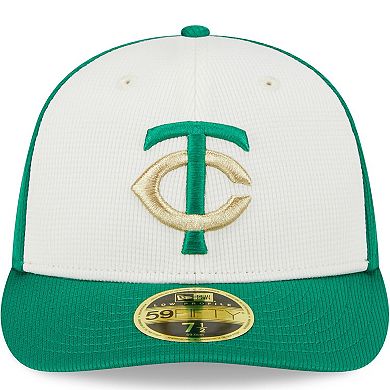 Men's New Era White/Green Minnesota Twins 2024 St. Patrick's Day Low Profile 59FIFTY Fitted Hat