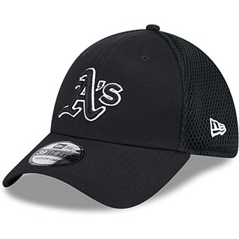 Men's New Era Oakland Athletics Evergreen Black & White Neo 39THIRTY Flex Hat