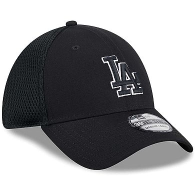 Men's New Era Los Angeles Dodgers Evergreen Black & White Neo 39THIRTY Flex Hat