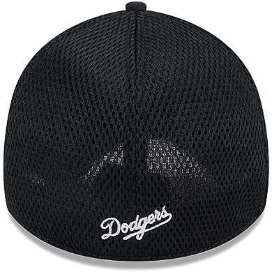 Men's New Era Los Angeles Dodgers Evergreen Black & White Neo 39THIRTY Flex Hat
