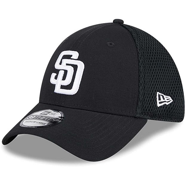 帽子 San Diego Padres New Era 39THIRTY L/XL Men's New Era San Diego Padres Evergreen Black & White Neo