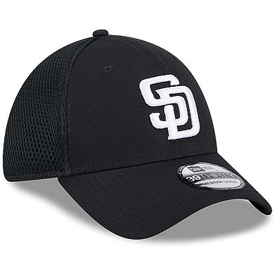 Men's New Era San Diego Padres Evergreen Black & White Neo 39THIRTY Flex Hat