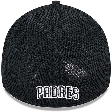 Men's New Era San Diego Padres Evergreen Black & White Neo 39THIRTY Flex Hat