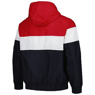 Men's New Era Navy Boston Red Sox Ripstop Raglan Quarter-Zip Hoodie Windbreaker Jacket