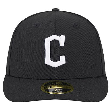 Men's New Era Black Cleveland Guardians Low Profile 59FIFTY Fitted Hat