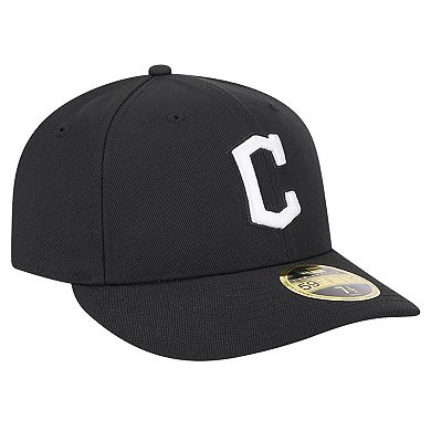 Men's New Era Black Cleveland Guardians Low Profile 59FIFTY Fitted Hat