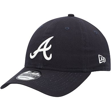 Men's New Era Navy Atlanta Braves Logo Replica Core Classic 9TWENTY Adjustable Hat