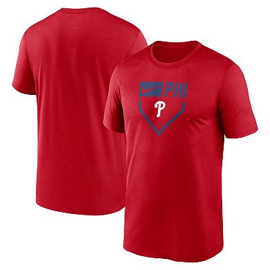 Men's Nike Red Philadelphia Phillies Home Plate Icon Legend Performance T-Shirt