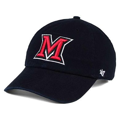 Men's '47 Black Miami University RedHawks Vintage Clean Up Adjustable Hat