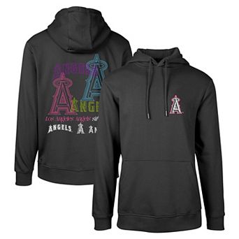 Men's Levelwear Black Los Angeles Angels Podium Vintage Pullover Hoodie
