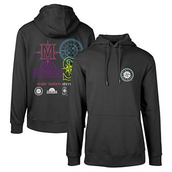 Men's Levelwear Black Seattle Mariners Podium Vintage Pullover Hoodie
