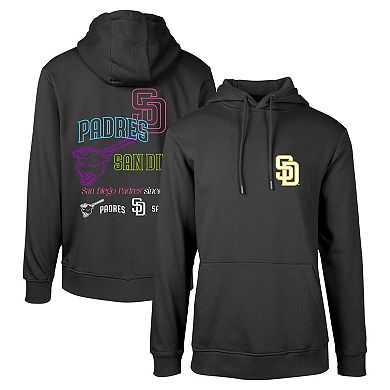 Men's Levelwear Black San Diego Padres Podium Vintage Pullover Hoodie