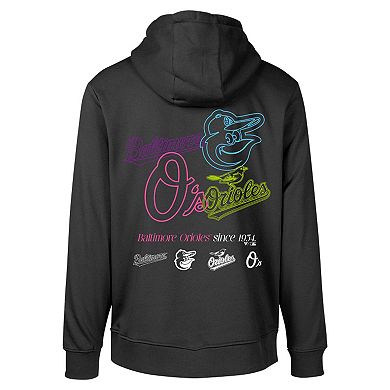 Men's Levelwear Black Baltimore Orioles Podium Vintage Pullover Hoodie