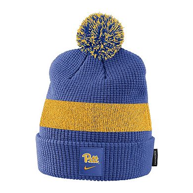 Men's Nike Royal Pitt Panthers Sideline Team Cuffed Knit Hat with Pom