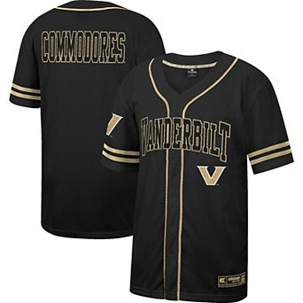 Men's Colosseum Black Vanderbilt Commodores Free Spirited Mesh Button-Up Baseball Jersey