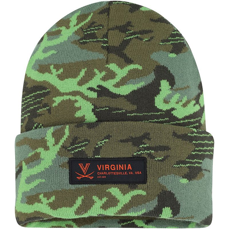 Men's Nike Camo Virginia Cavaliers Veterans Day Cuffed Knit Hat, Green