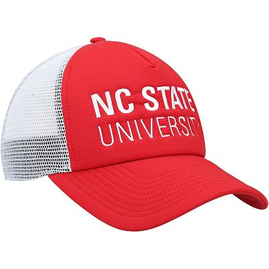 Men's adidas Red/White NC State Wolfpack Foam Trucker Snapback Hat
