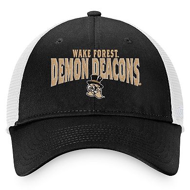 Men's Top of the World Black/White Wake Forest Demon Deacons Breakout Trucker Snapback Hat
